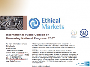 Globescan Report: Worldwide Support for True Wealth Measures Globescan Report: Worldwide Support for True Wealth Measures