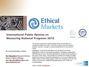 Continued Public Support for Going ‘Beyond GDP’: Global Poll Continued Public Support for Going ‘Beyond GDP’: Global Poll